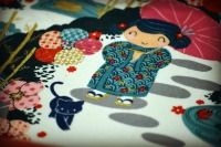Japanese Print Dolly Blanket