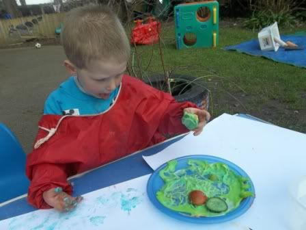 Child painting