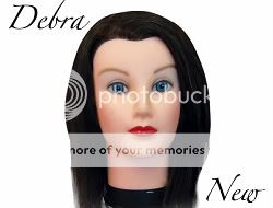   100 % human hair with vinyl head and facial make up the debra manikin